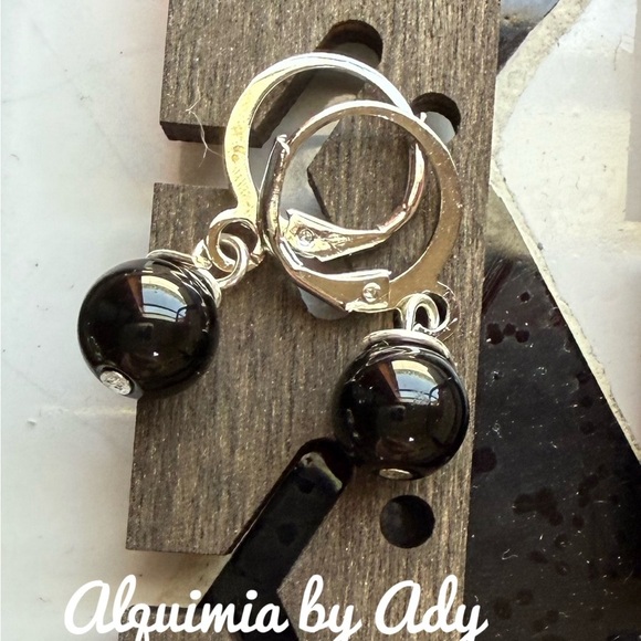 Onyx Stone Drop Earrings - Picture 1 of 1